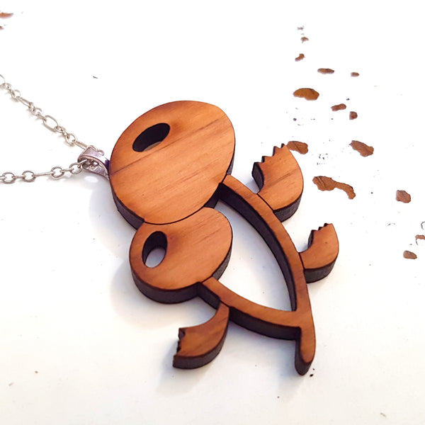 Flower Wood Necklace