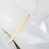 Helios Brass Collection - Faceted Quartz Gold Bar Necklace