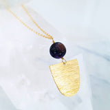Helios Brass Collection - Charoite Inverse Closed Arch Necklace