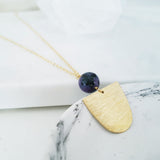 Helios Brass Collection - Charoite Inverse Closed Arch Necklace