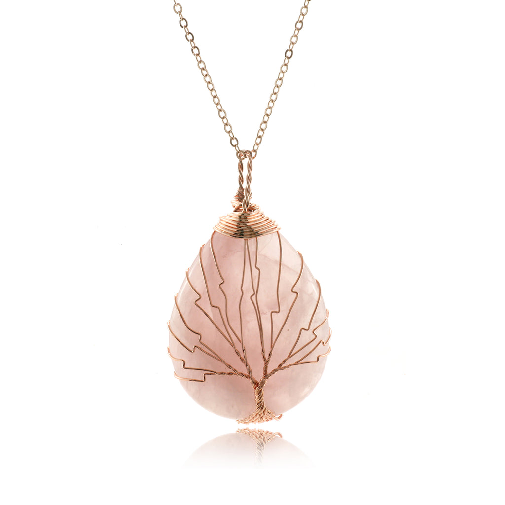 Tree of Life Collection - Rose Quartz Tree of Life Necklace