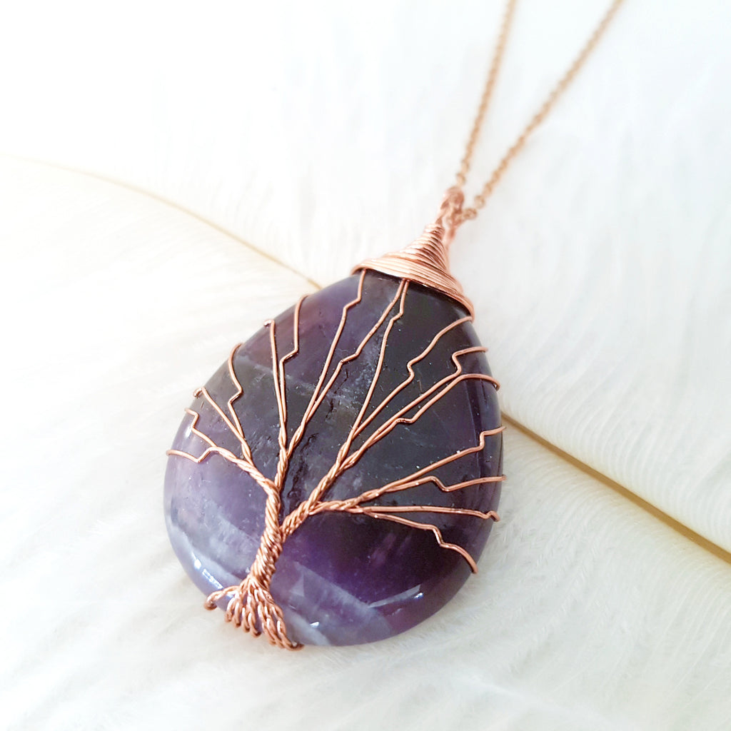 Adore Gems Collection - Amethyst Tree of Life Necklace