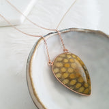 Adore Gemstone Collection - Inverse Teardrop Fossil Coral Necklace