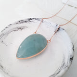 Adore Gemstone Collection - Inverse Teardrop Aquamarine Necklace