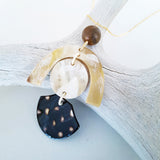 Charismatic Wanderlust Collection - Horn Necklace Fossilized Wood Over the Moon