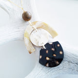 Charismatic Wanderlust Collection - Horn Necklace Fossilized Wood Over the Moon