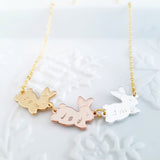 Amor Personalised Collection - Personalised Easter Bunnies Necklace
