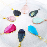 Adore Gemstone Earrings Collection - Dream Amethyst Pearl Tassel Hanging Earrings