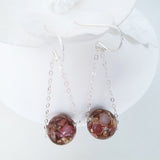 Adore Gems Collection - Sterling Silver Earrings Round Red Jasper Pyrite