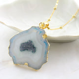 Adore Gemstone Collection - Agate Slice Necklace - Soul Made Boutique