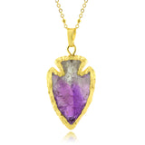 Adore Gemstone Collection - Amethyst Arrow Necklace - Soul Made Boutique