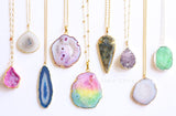 Adore Gemstone Collection - Druzy Round Necklace - Soul Made Boutique