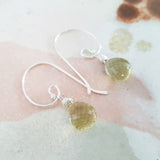 Adore Gems Collection - Sterling Silver Earrings Lemon Quartz Faceted Teardrop