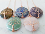 Tree of Life Collection - Tree of Life Round Gemstone Necklace