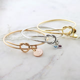 Amor Personalised Collection - Bangle Love Knot Large Disc - Soul Made Boutique