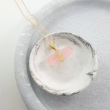 Adore Gemstone Collection - Rose Quartz Horizontal Bar Necklace - Soul Made Boutique