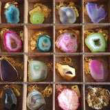 Adore Gemstone Collection - Druzy Teardrop Necklace - Soul Made Boutique