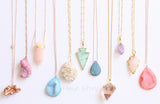 Adore Gemstone Collection - Fluorite Slice Necklace - Soul Made Boutique