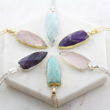 Adore Gemstone Collection - Amethyst Flat Pointed Necklace - Soul Made Boutique
