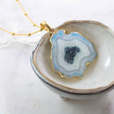 Adore Gemstone Collection - Agate Slice Necklace - Soul Made Boutique