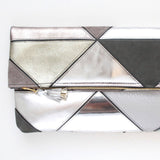 Geometric Prism Unique Leather Accents Clutch - Soul Made Boutique