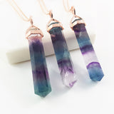 Adore Gemstone Collection - Fluorite Pointed Necklace - Soul Made Boutique