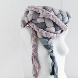 Hand Dyed Rustic Braided Scarf
