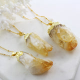 Adore Gemstone Collection - Citrine Raw Necklace - Soul Made Boutique