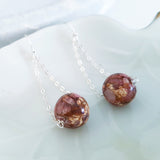 Adore Gems Collection - Sterling Silver Earrings Round Red Jasper Pyrite