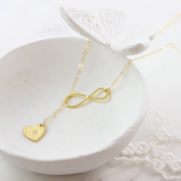 Amor Personalised Collection - Necklace Gold Sterling Silver Infinity Heart - Soul Made Boutique