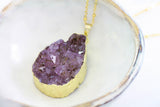 Adore Gemstone Collection - Amethyst Raw Teardrop Necklace - Soul Made Boutique
