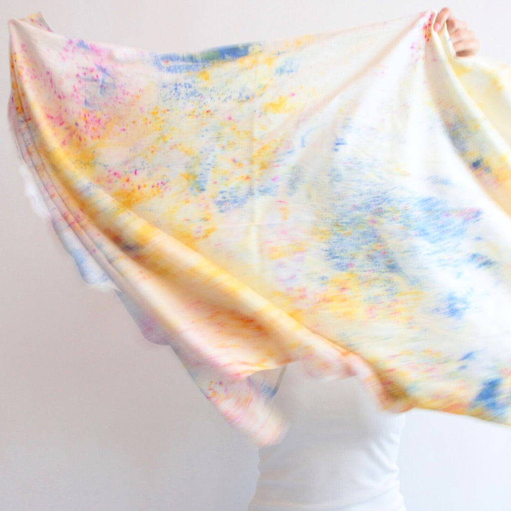 Watercolor Hand Dyed Unique Scarf