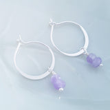 Adore Gems Collection - Sterling Silver Earrings Purple Moonstone