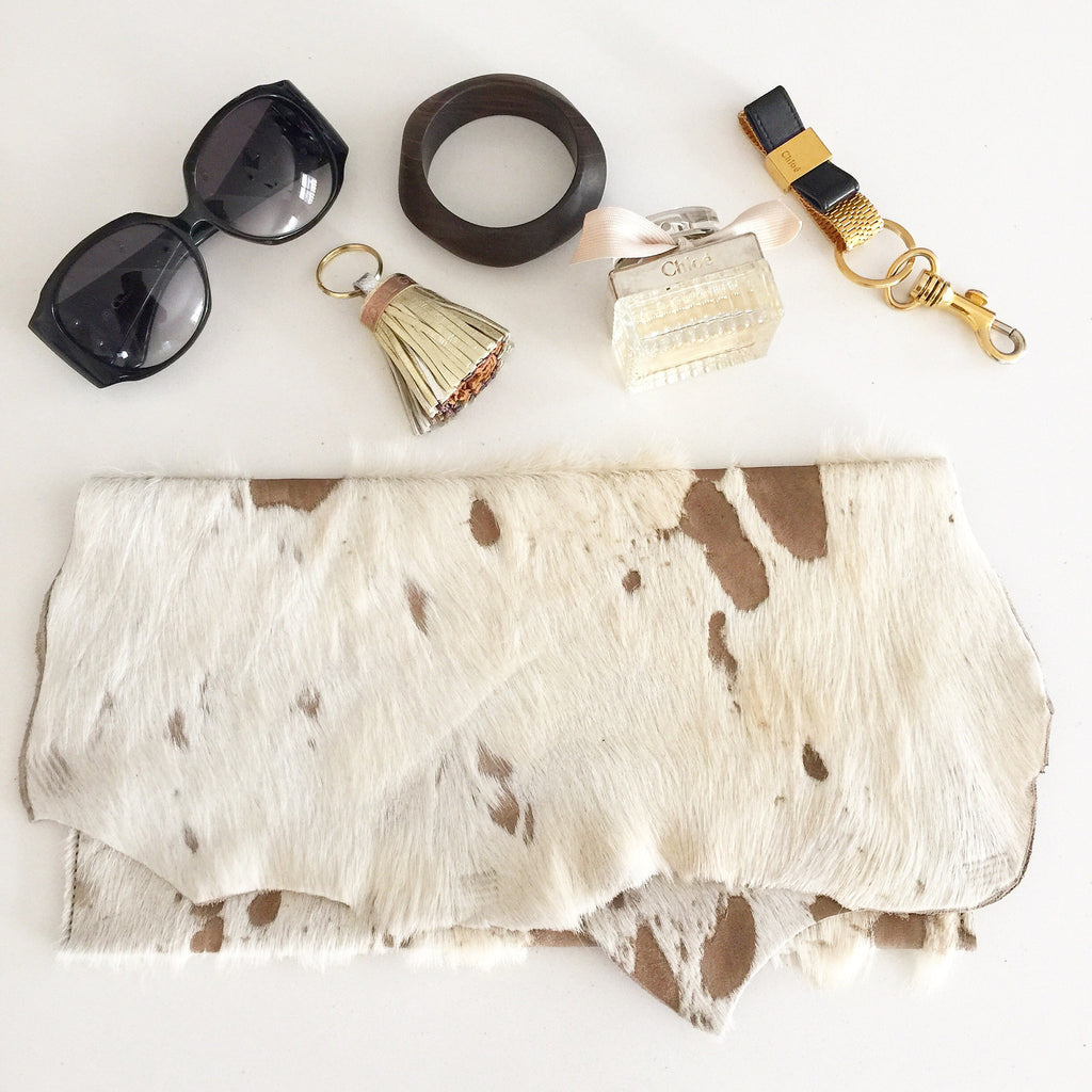 Statement Leather Hide Clutch