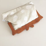 Wooden Handle Abstract Polka Dots Clutch