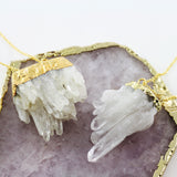 Adore Gemstone Collection - Quartz Raw Slab Necklace - Soul Made Boutique