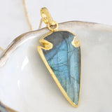 Adore Gemstone Collection - Labradorite Arrow Necklace - Soul Made Boutique