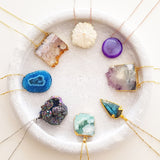 Adore Gemstone Collection - Druzy Odd Shaped Pendant Necklace - Soul Made Boutique