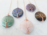 Tree of Life Collection - Tree of Life Round Gemstone Necklace