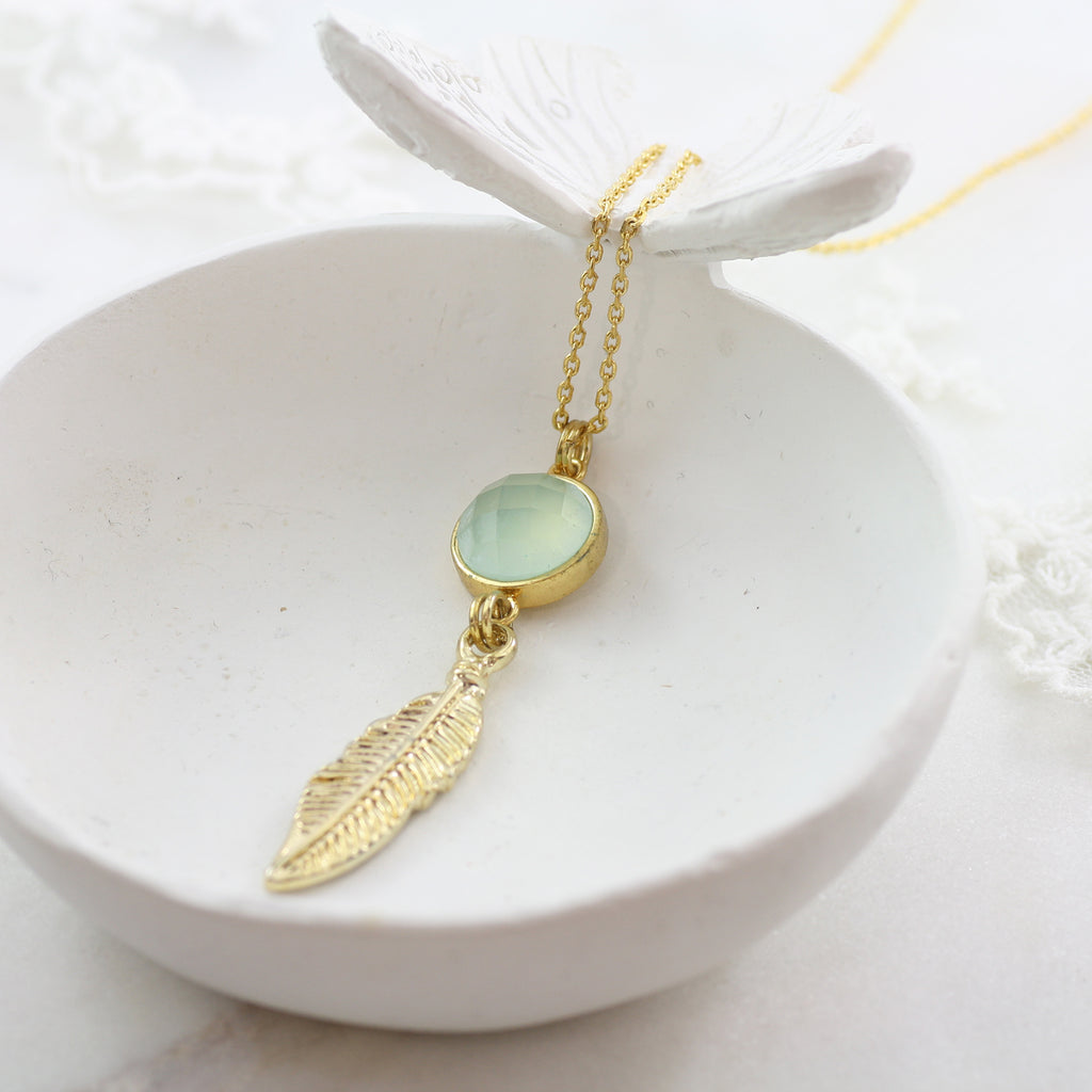 Adore Gemstone Collection - Chalcedony Pendant Necklace - Soul Made Boutique