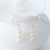 Glamorous Pearls Collection Earrings - Sterling Silver Earrings Nugget Pearl