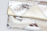 Geometric Prism Unique Leather Accents Clutch - Soul Made Boutique