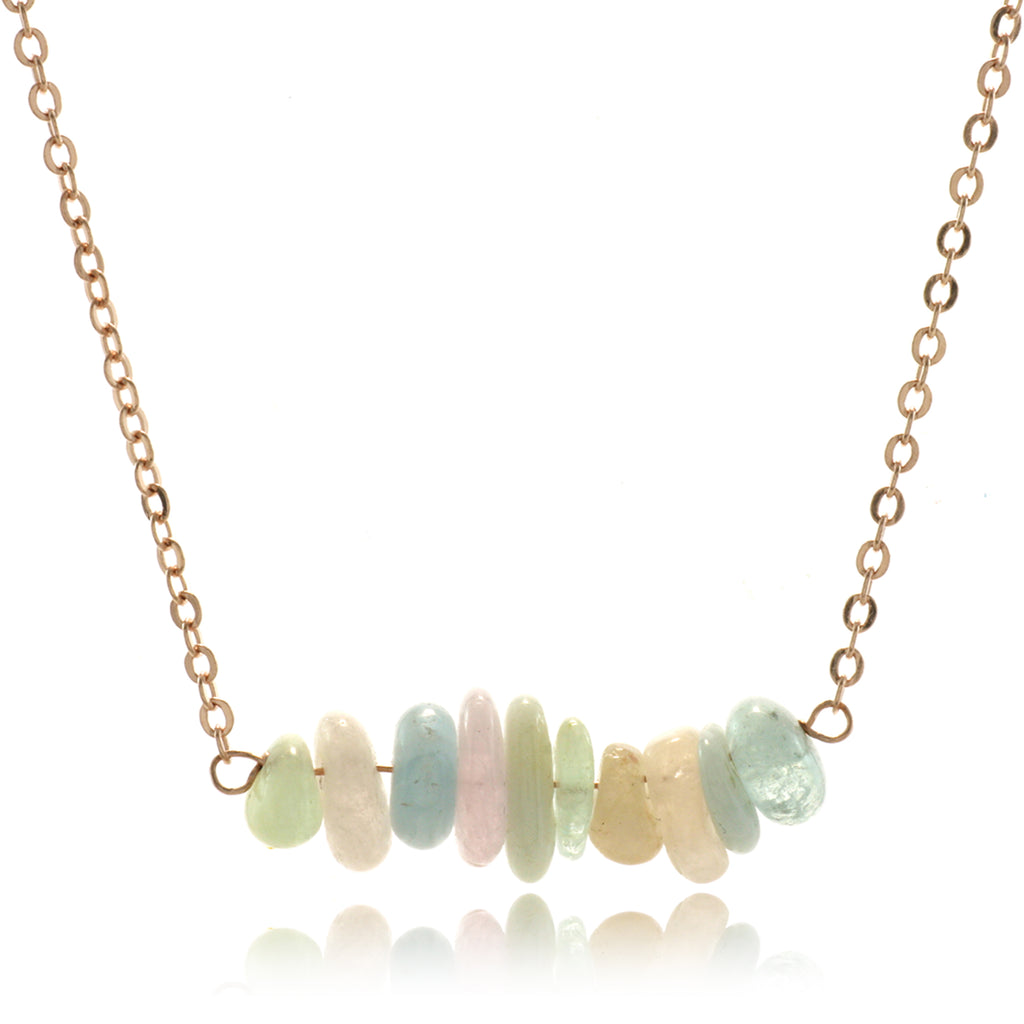 Adore Gemstone Collection - Morganite Strand Necklace - Soul Made Boutique
