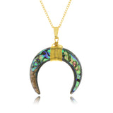 Adore Gemstone Collection - Abalone Shell Horn Necklace - Soul Made Boutique