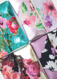 Floral Watercolor Unique Leather Accents Clutch