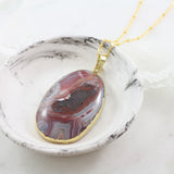 Adore Gemstone Collection - Agate Oval Necklace - Soul Made Boutique