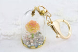 Glass Dome Rose Key Ring