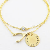 Amor Personalised Collection - Bracelet Zirconia & Wishbone - Soul Made Boutique