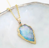 Adore Gemstone Collection - Aqua Aura Arrow Necklace