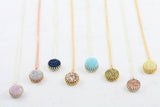 Adore Gemstone Collection - Druzy Round Pendant Necklace - Soul Made Boutique